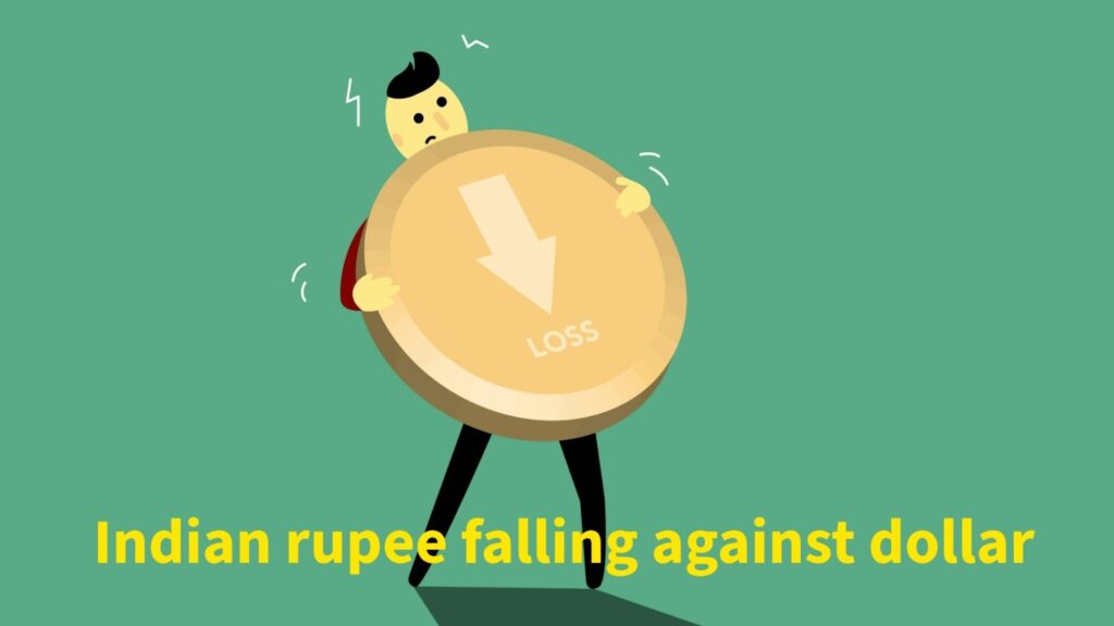 The image showing rupee falling against dollar.