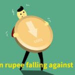The image showing rupee falling against dollar.