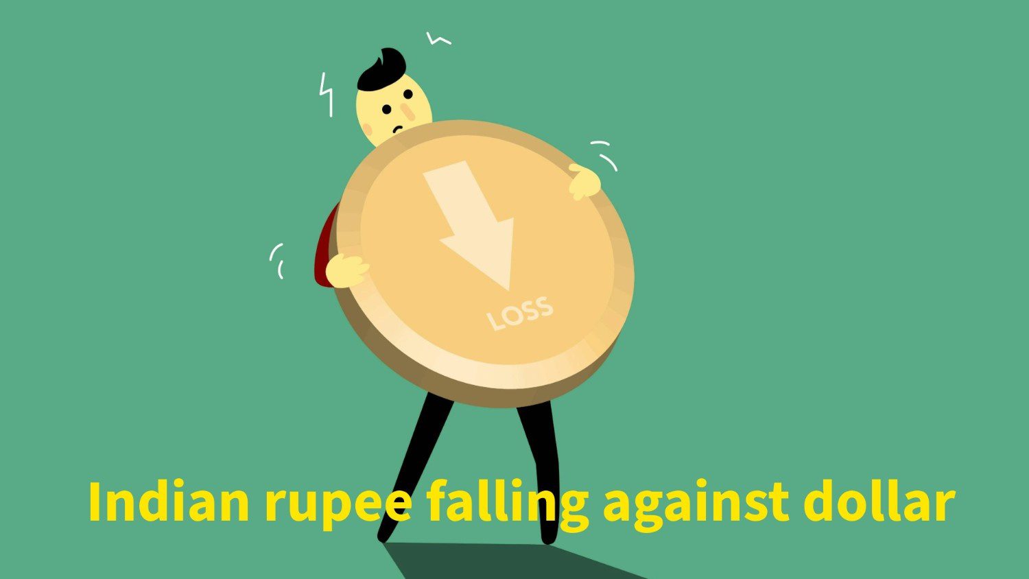 The image showing rupee falling against dollar.